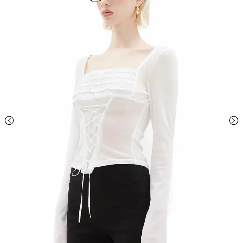 힐다 Pure Lace-Up Corset Top