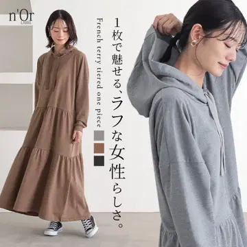 n'OrLABEL 오샤레 워커 티어드 후드티 원피스 새상품