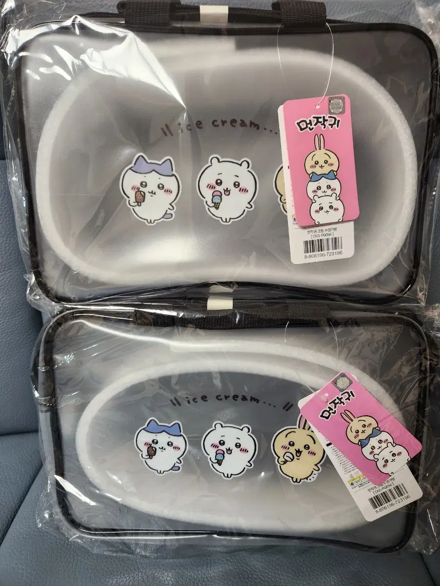 미개봉새상품) 먼작귀 치이카와 아이스크림 투명 파우치 수영가방