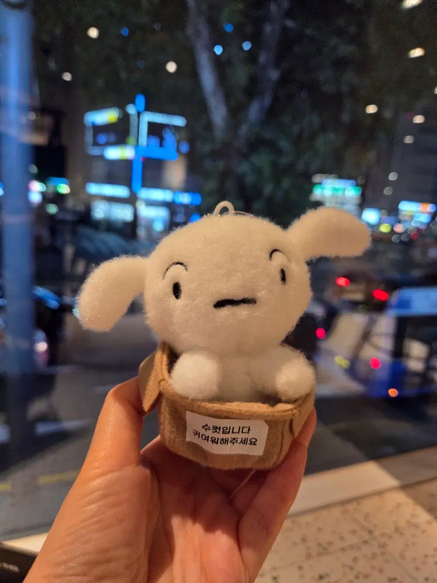 첫만남 흰둥이 인형 키링