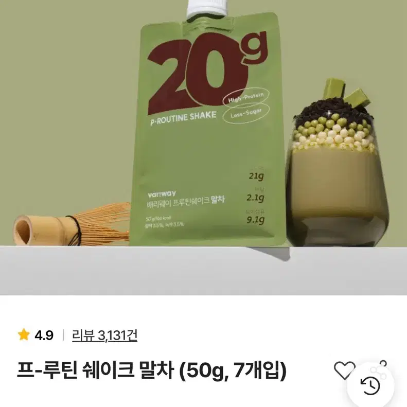 배리웨이 프로틴 쉐이크 말차 (팩형/7개입)