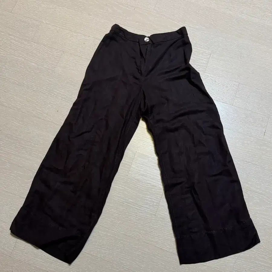 H&M 린넨 블렌드 트라우저 와이드 팬츠