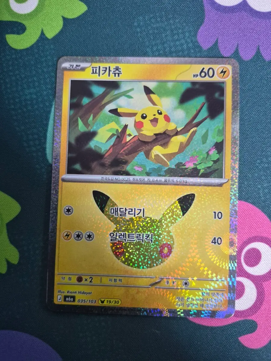 [30주년 카드] 포켓몬 카드 피카츄 19번 카드
