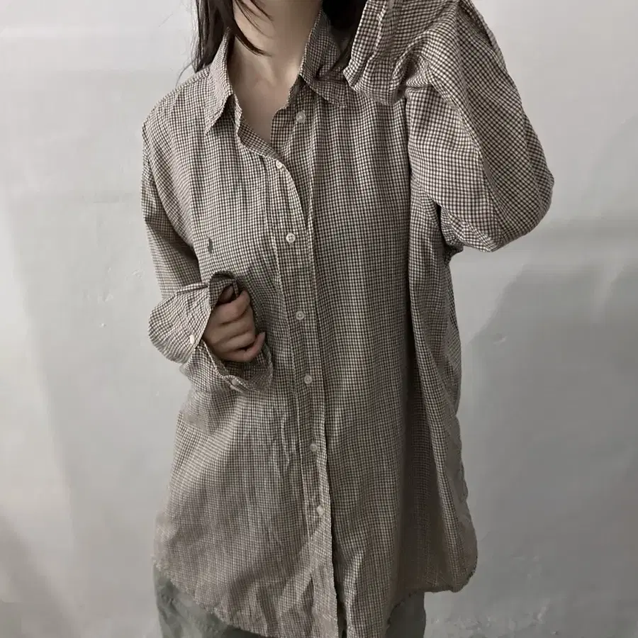 (XL) 폴로 랄프로렌 체크 패턴 셔츠 브라운