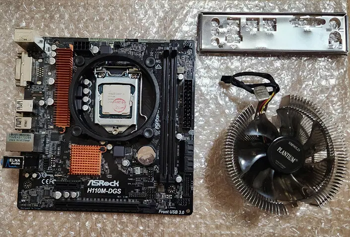 cpu(i5-7400), 메인보드(h110m-dgs), 쿨러(sm90ld) 세트