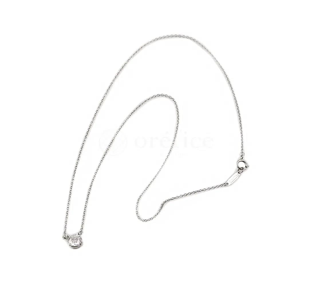 티파니앤코 PT950 솔리테어 0.61CT 다이아몬드 펜던트 네크리스 목걸이