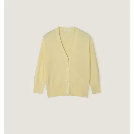새상품) 오브제스트 가디건 옐로우 오브제스트 Petal V-Neck Cardigan - Light Yellow