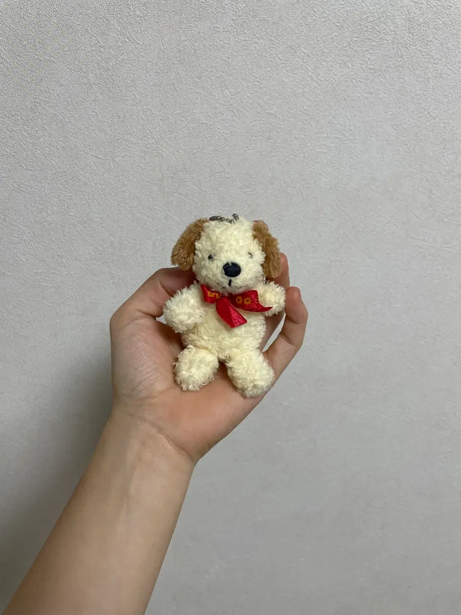 고전 빈티지 강아지 인형 하트택 시나다