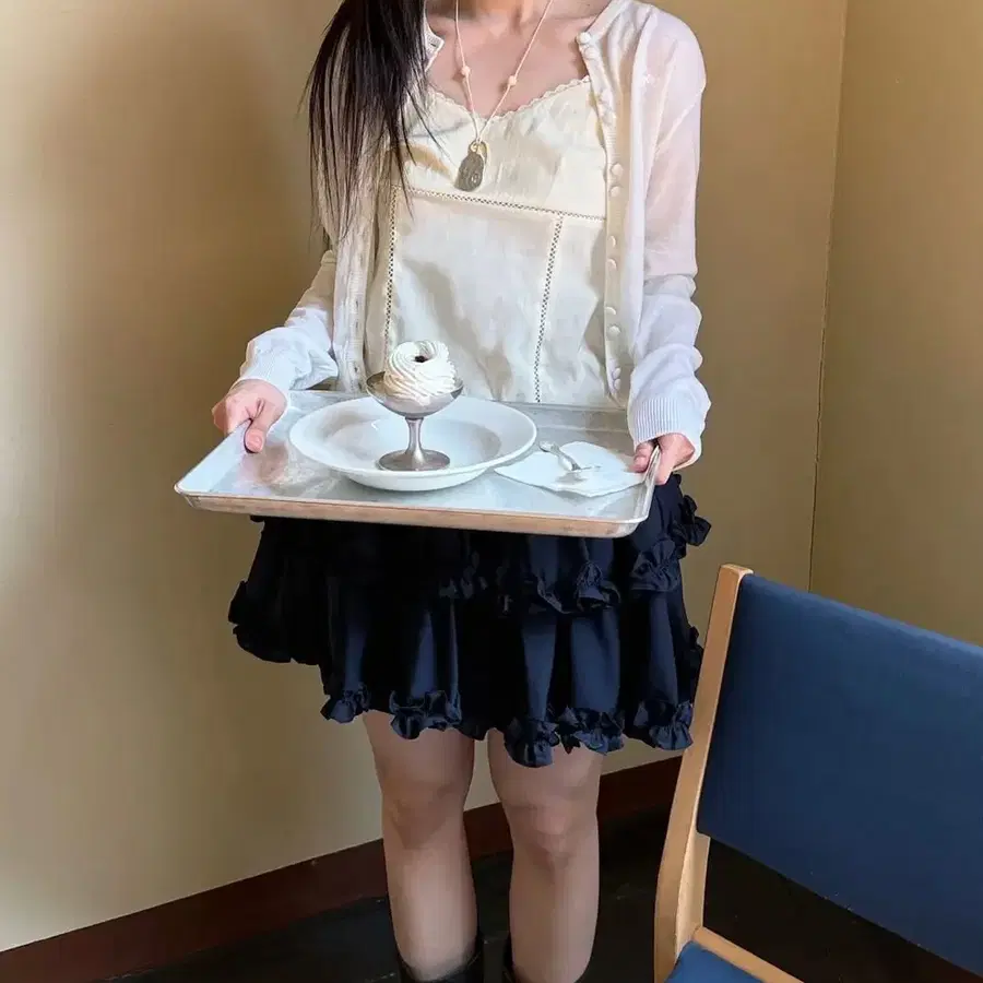 시눈 double frill 스커트
