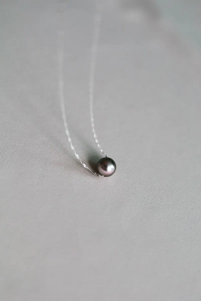 타히티 흑진주 10mm 18k 이태리 레이스체인