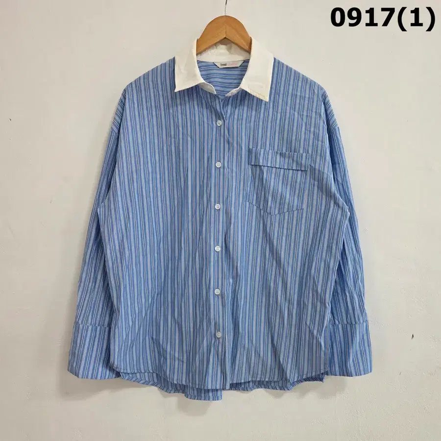 Trend collection 스트라이프 셔츠 블루 화이트 F