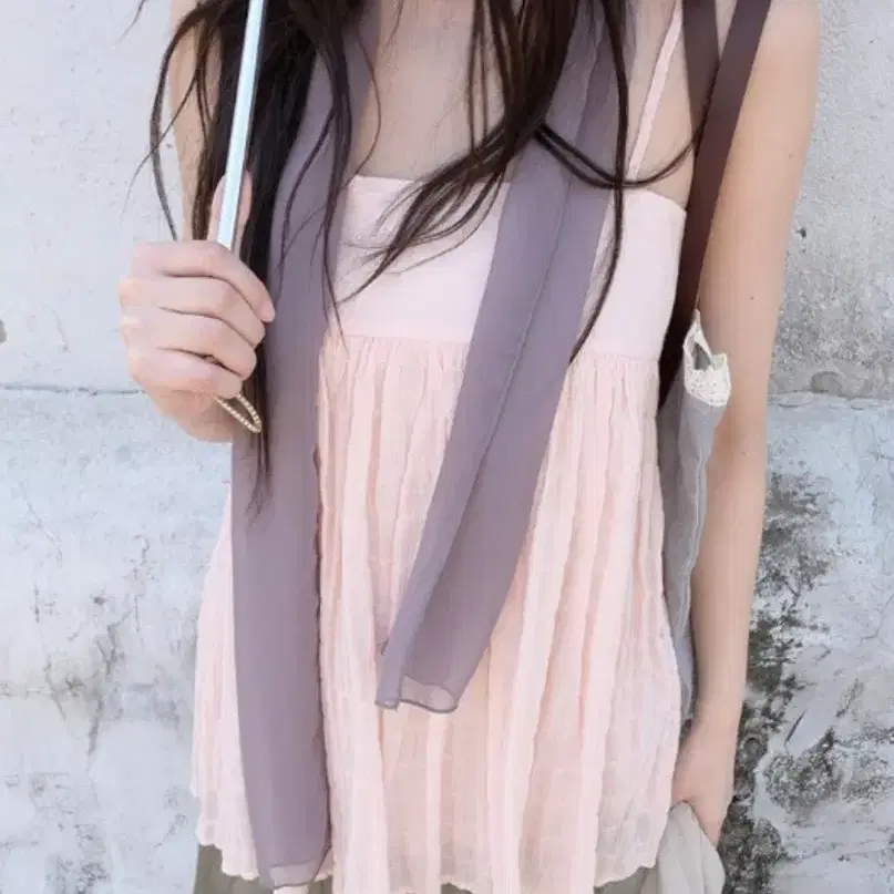 히피디피 blush chiffon scarf pinkgray