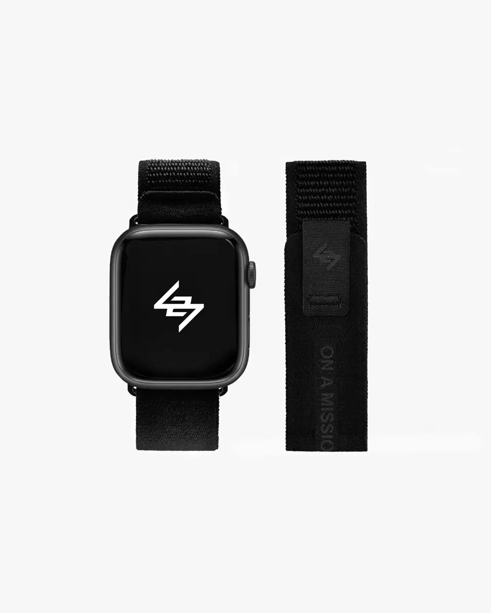 Represent 247 애플 워치 스포츠 블랙 스트랩 46mm
