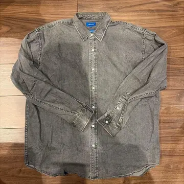 BEAMS 데님 셔츠 긴팔 그레이 M