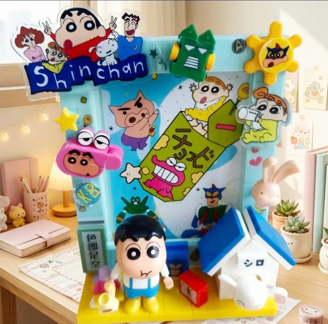 발로디 짱구는 못말려 액자 블록 새상품