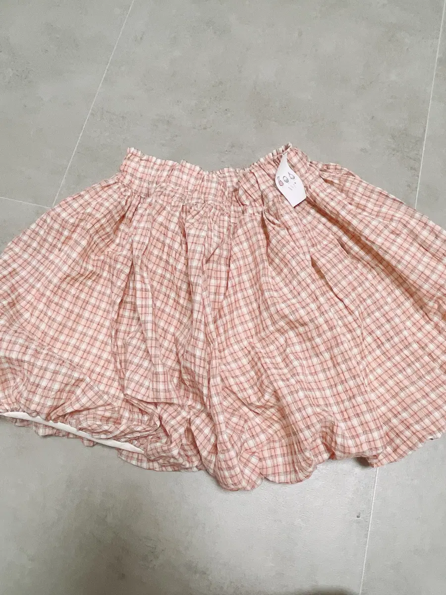 (새상품, 택0) 키즈/아동 핑크체크호박스커트JM
