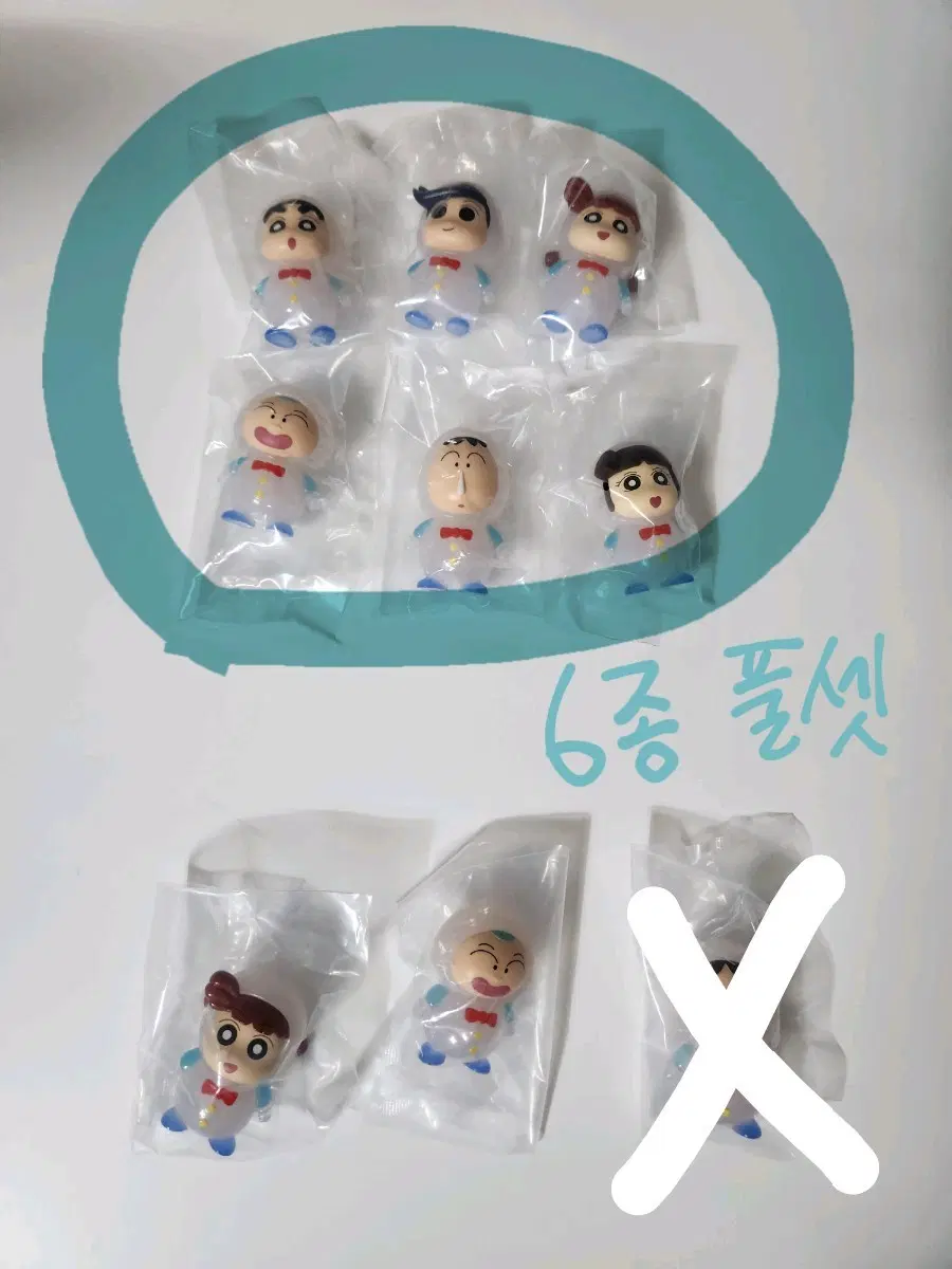 짱구는 못말려 눈사람 피규어 전종