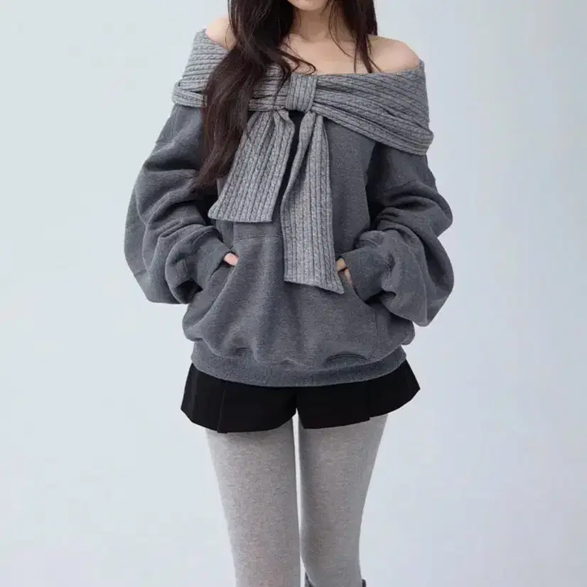 더티스 리본 후드 차콜