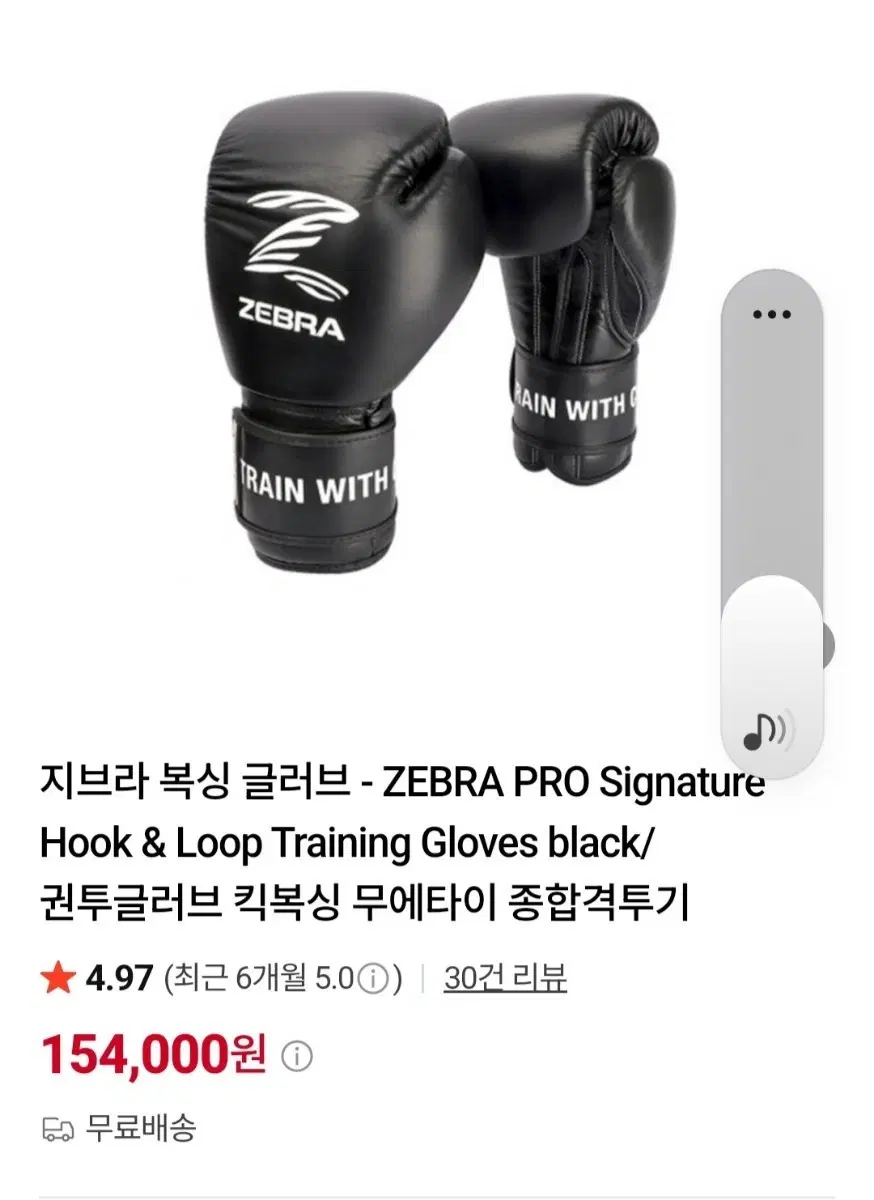 지브라 복싱 글러브 ZEBRA PRO Signature 훈련용 블랙