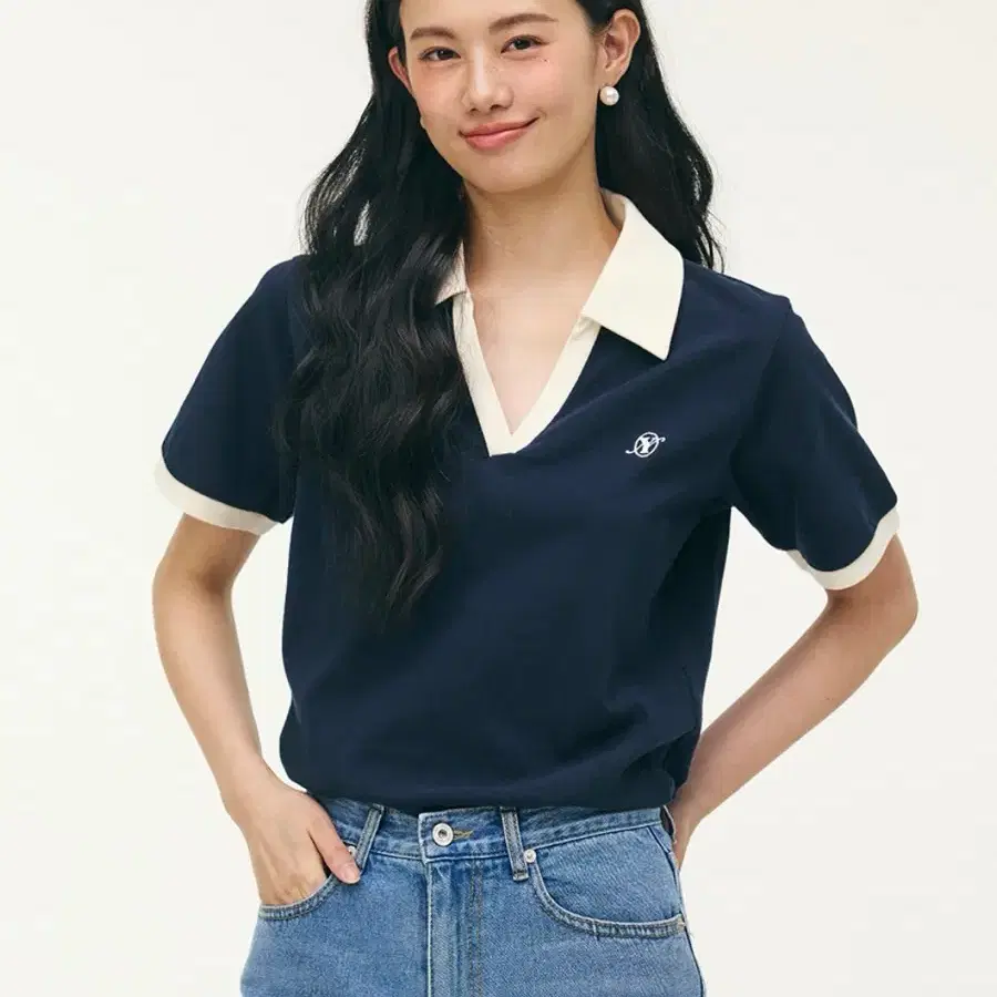 유어네임히얼 행복한 카라티 반팔 티셔츠 유네미