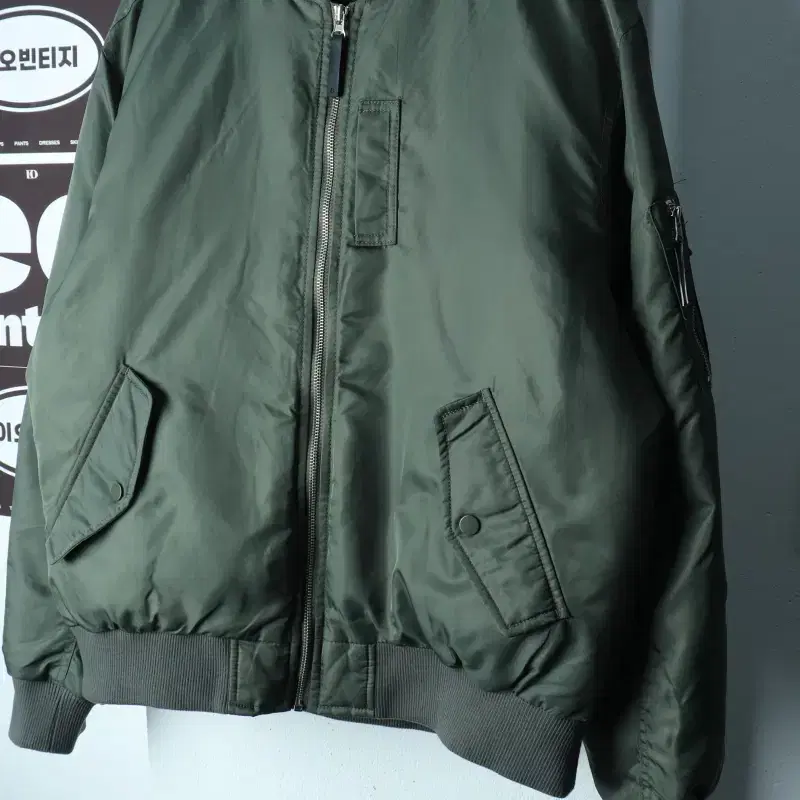 (L-XL) 집업 바람막이 점퍼자켓 항공 MA1 카키 아메카지-H39829