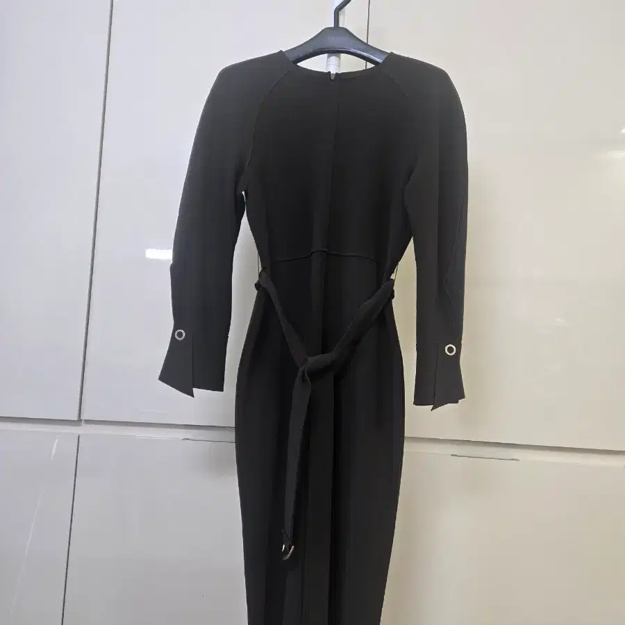 커피색 벨트 원피스