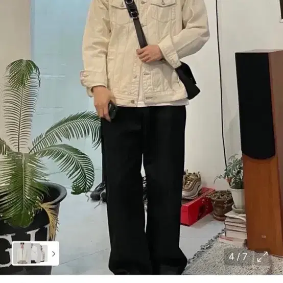 86로드 2725 워싱 데님 트러커 재킷 크림