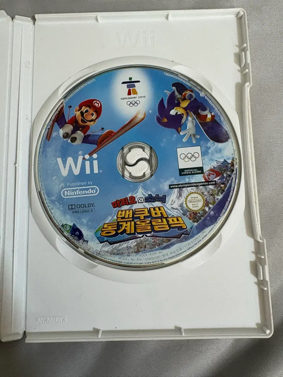 닌텐도 wii 마리오 와 소닉 밴쿠버 동계올림픽 판매합니다