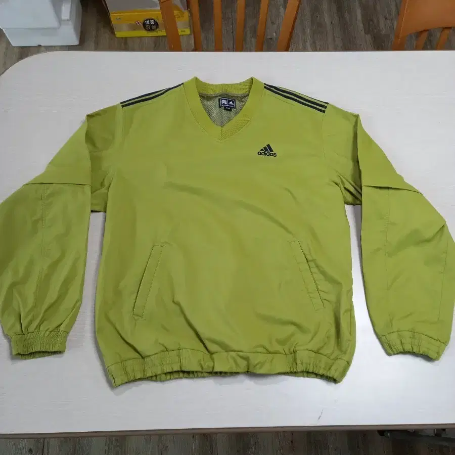 XL105 adidas V넥 스판 바람막이 저지 카키 XL-498