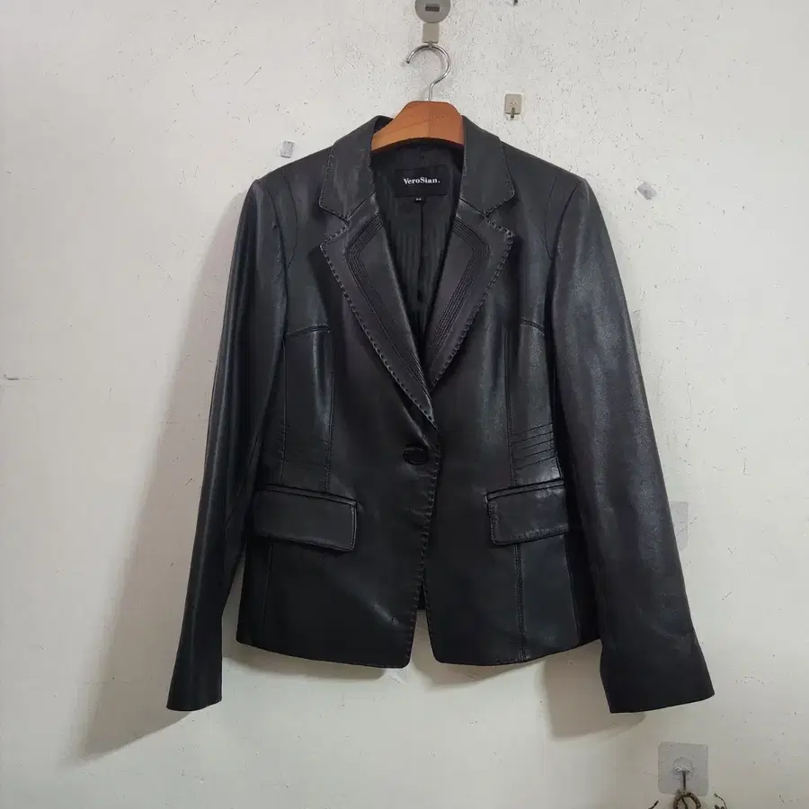 빈티지양가죽 블랙 레더 자켓