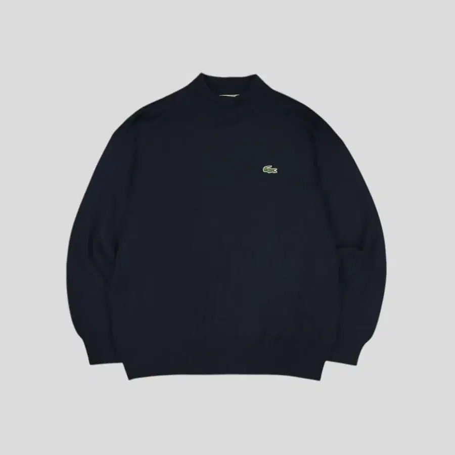 라코스테 서광 00s 네이비 크록패치 모크넥 울 니트 L