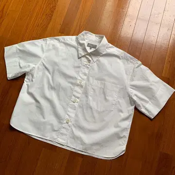 마가렛호웰 2024S 블라우스 반팔 화이트 DENSE COTTON