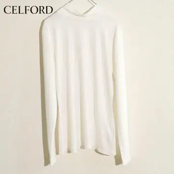 [ CELFORD ] 세미 시어 티셔츠 38 하이넥 화이트