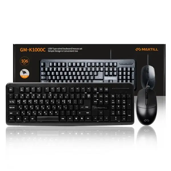 USB 키보드+마우스 유선 데스크톱 세트 블랙