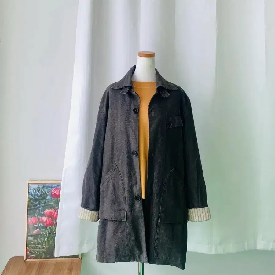 몬순 Monsoon 워싱 빈티지 워크 코트 자켓 S-L