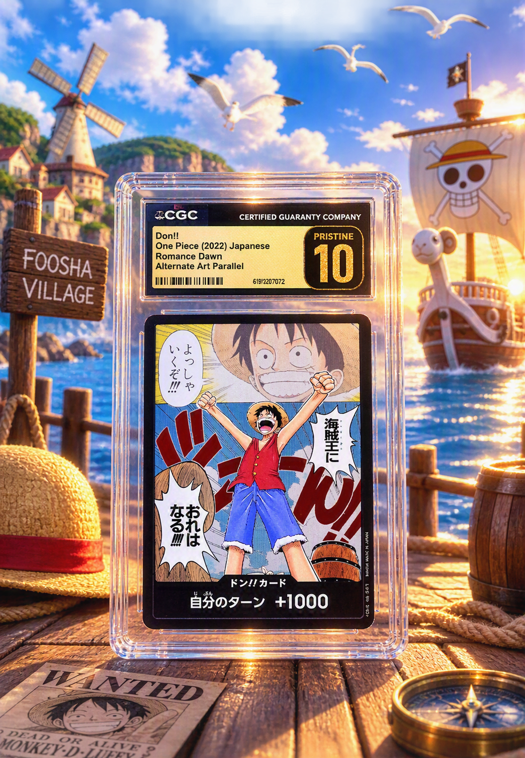 [CGC 10 프리스틴]원피스  카드 TCG 몽키 D 루피 알트 아트패러렐 2022 OP01 DON!! CARD 돈카드 (일어판)