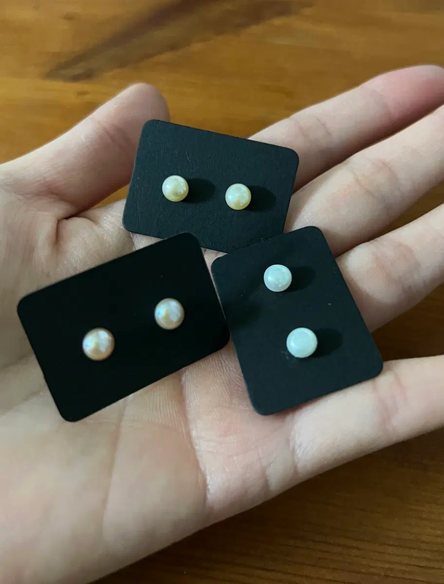 천연 진주 귀걸이 3세트 일괄 판매