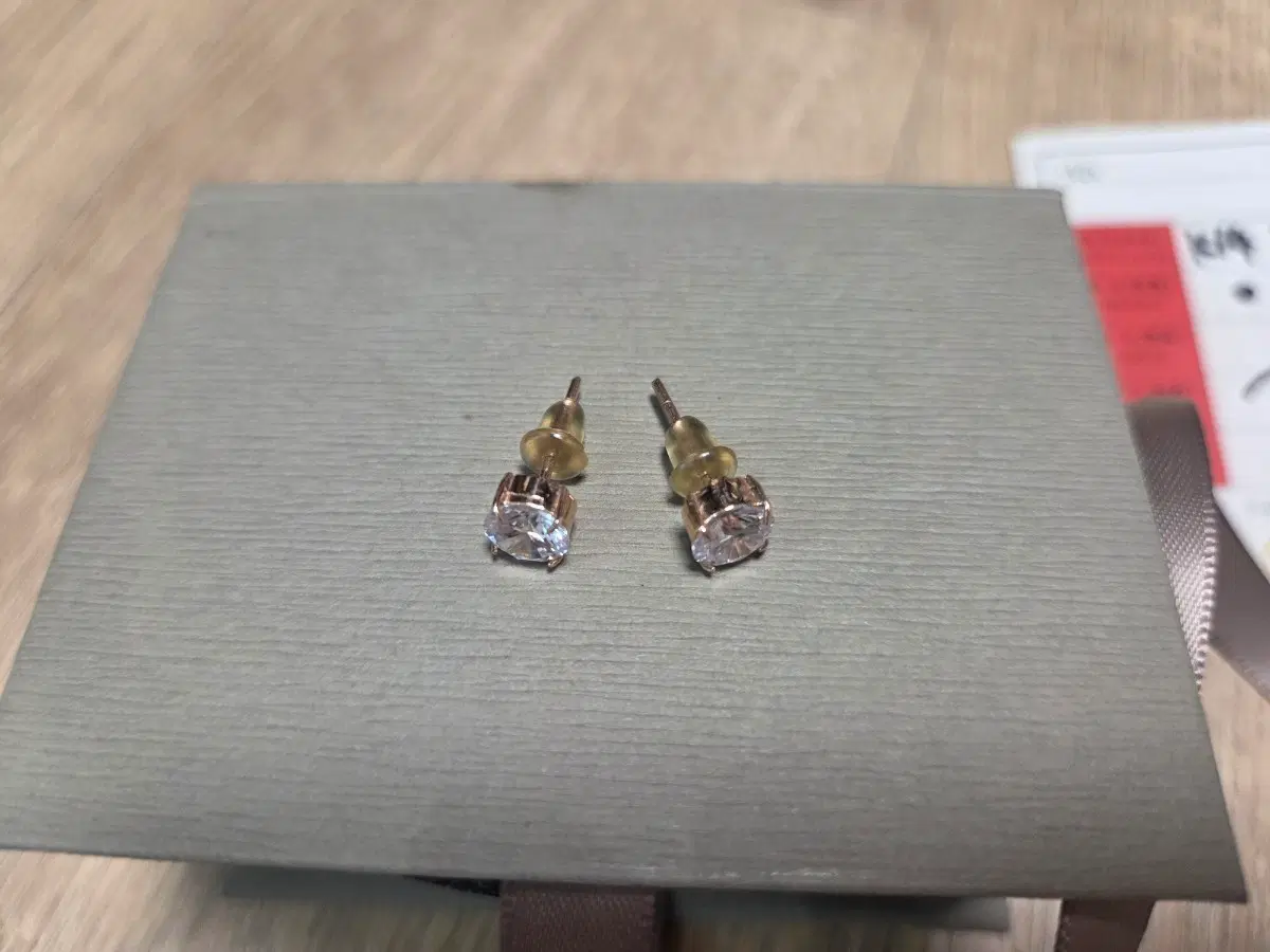 14k로즈골드 큐빅 귀걸이