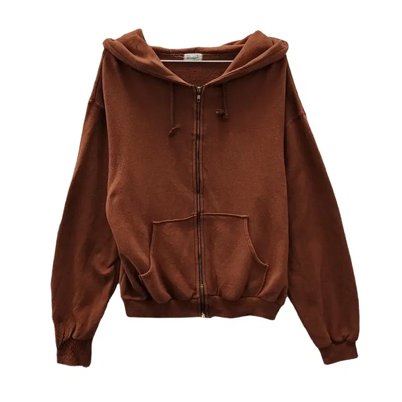 빈티지 캐주얼 브릭브라운 후드 집업 MADE IN JAPAN