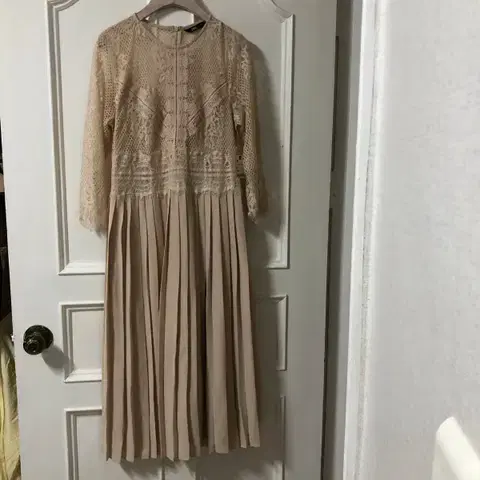 Zara 자라 레이스 시스루 플리츠 롱 원피스 (새옷) 하객룩 결혼식