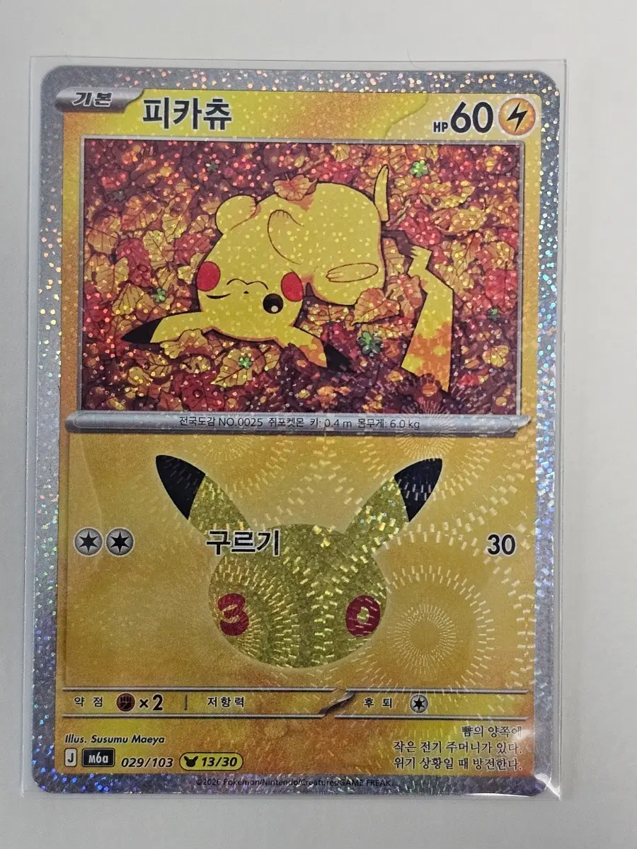 당일발송) 30주년 포켓몬 카드 피카츄 13번 m6a 029/103