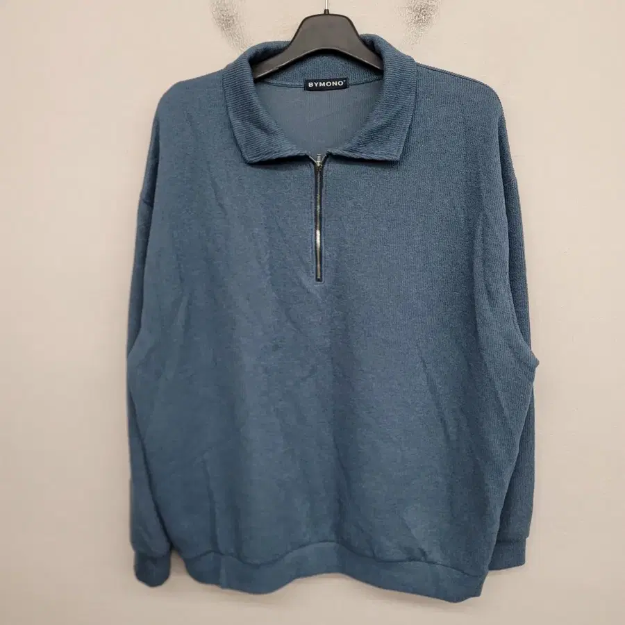 [115/3XL] 바이모노 반집업 골지 카라 니트