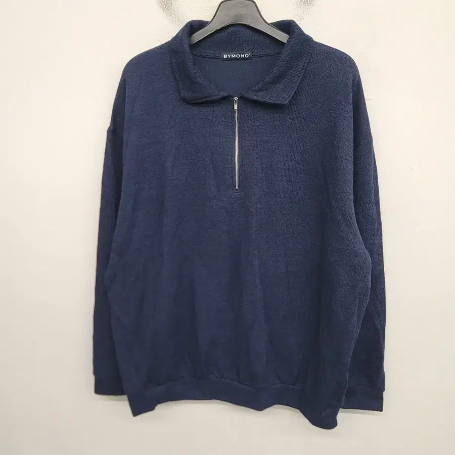 [115/3XL] 바이모노 반집업 골지 카라 니트