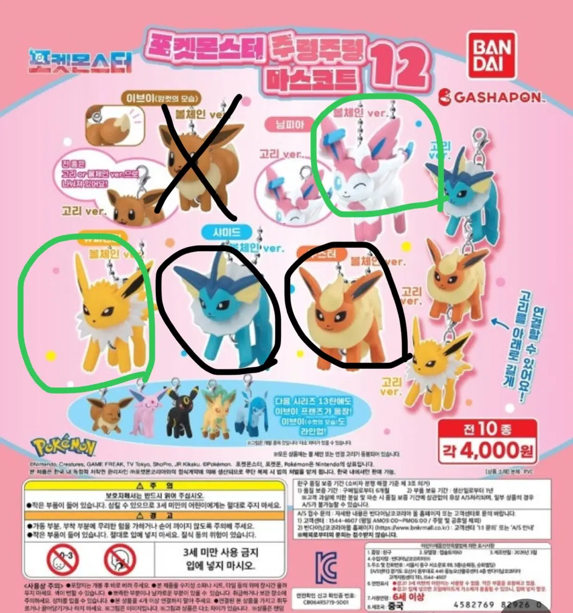 포켓몬 이브이 주렁주렁 대롱가챠 12탄 13탄