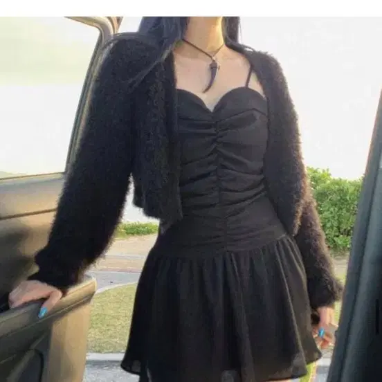 루루서울 발레 셔링 뷔스티에 원피스