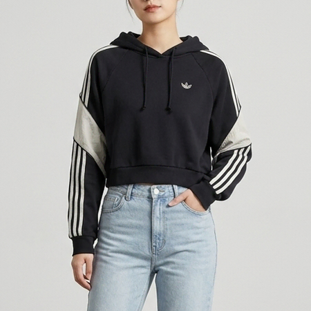 [XS] 아디다스 크롭 후드 티셔츠
