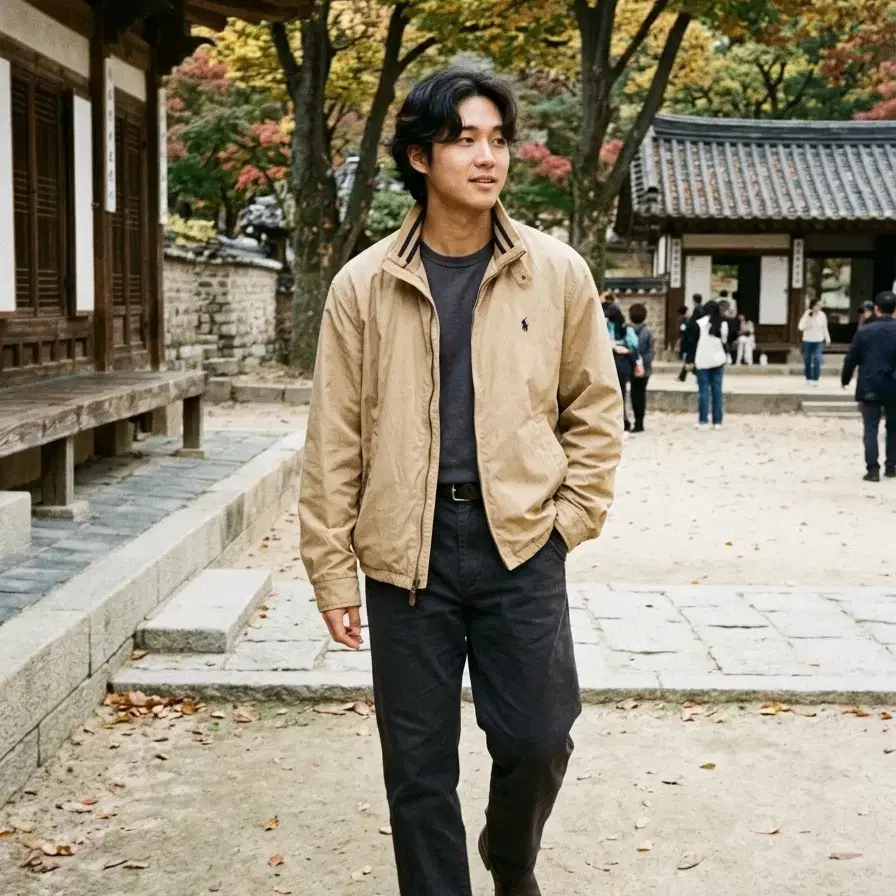 폴로 랄프로렌 해링턴 블루종 페리 자켓 베이지 L