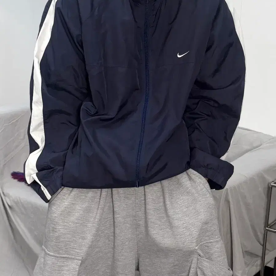 나이키 90s 딥 퍼플 사이드라인 바람막이 XL