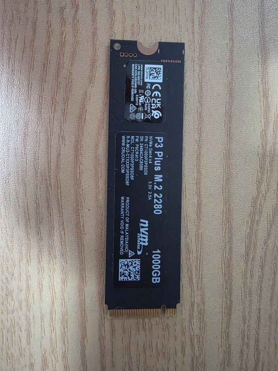 Crucial P3 Plus M.2 NVMe SSD 1000GB