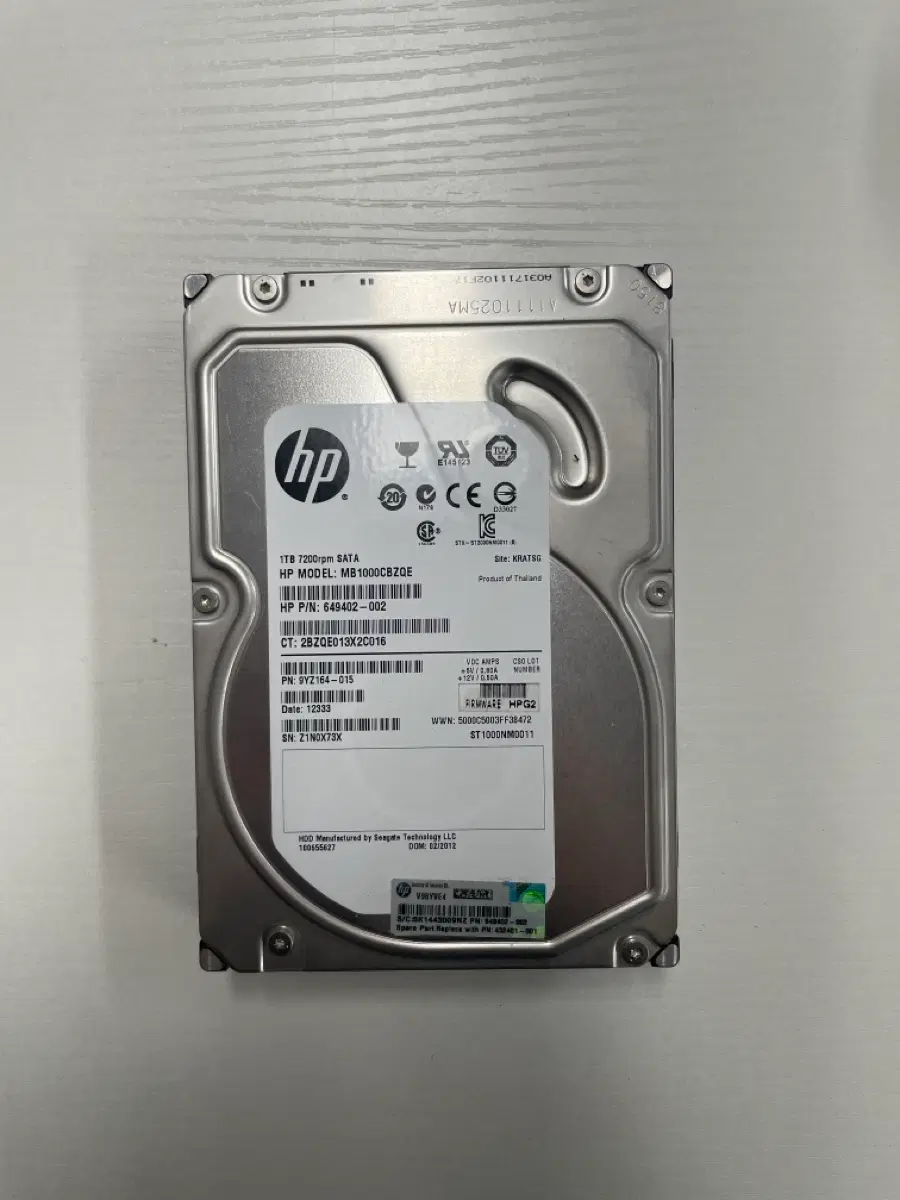 HP 1TB 7200rpm SATA 하드디스크
